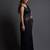 black embellished sequinned pure georgette saree