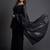 black embellished sequinned pure georgette saree