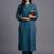 women striped regular kurta with trousers