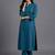 women striped regular kurta with trousers