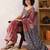 brown bandhani ready to wear bagru saree