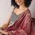 brown bandhani ready to wear bagru saree