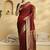 Maroon woven embellished pure silk kanjivaram saree with  blouse