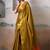 Gold zari tissue woven design saree with contrast blouse piece