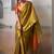 Gold zari tissue woven design saree with contrast blouse piece