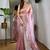 Pink embellished embroidered tissue saree
