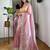 Pink embellished embroidered tissue saree
