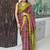 Maroon ethnic motifs printed designer ikat saree