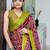 Maroon ethnic motifs printed designer ikat saree