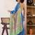 Blue ethnic motifs ready to wear bagru saree