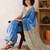 Blue ethnic motifs ready to wear bagru saree