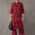 women printed regular cotton kurta with trousers