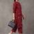 women printed regular cotton kurta with trousers