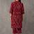 women printed regular cotton kurta with trousers