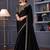 Black embellished embroidered satin saree