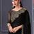 Black embellished embroidered satin saree