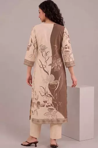women floral printed regular kurta with trousers