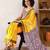 Yellow bandhani ready to wear bagru saree