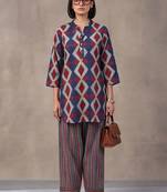 women printed regular cotton kurti with farshi salwar