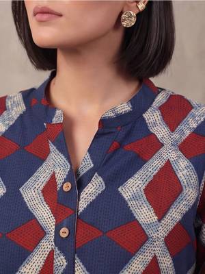 women printed regular cotton kurti with farshi salwar 4