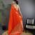 Orange woven design zari banarasi saree with blouse piece