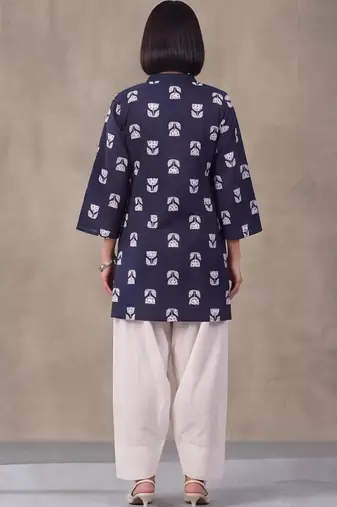 women floral printed regular cotton kurta with farshi salwar