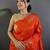 Orange woven design zari banarasi saree with blouse piece
