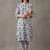 women printed regular cotton kurta with trousers