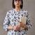 women printed regular cotton kurta with trousers