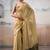 Gold woven design tissue zari weaving saree with contrast blouse piece