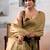 Gold woven design tissue zari weaving saree with contrast blouse piece