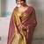 Pink woven design zari tissue saree