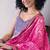 Pink ethnic motifs ready to wear bagru saree