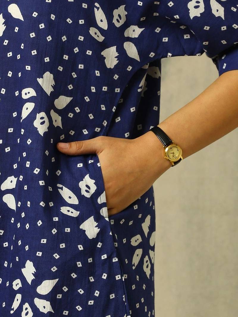 women printed regular cotton kurta with palazzos