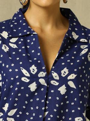 women printed regular cotton kurta with palazzos 7