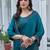 teal embellished beads and stones satin saree
