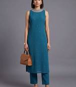 women regular beads and stones kurta with trousers
