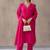 women ethnic motifs embroidered regular thread work cotton kurta with trousers & with dupatta