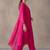 women ethnic motifs embroidered regular thread work cotton kurta with trousers & with dupatta