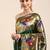 green woven design zari silk blend paithani saree