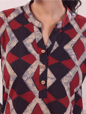 women printed regular cotton kurta with farshi salwar 4