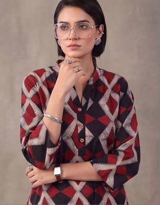 women printed regular cotton kurta with farshi salwar 5