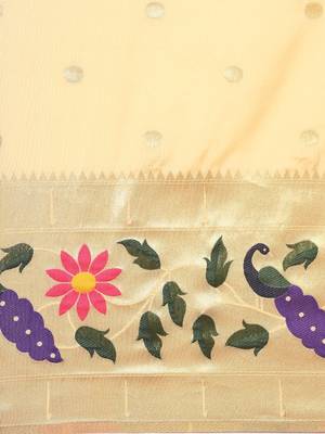 white woven design zari silk blend paithani saree 4