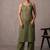 women ethnic motifs embroidered regular mirror work kurta with trousers