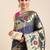 Navy blue floral zari silk blend paithani saree