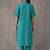 women striped regular cotton kurta with trousers