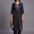women ethnic motifs embroidered regular thread work kurta with trousers