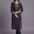 women ethnic motifs embroidered regular thread work kurta with trousers