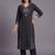 women ethnic motifs embroidered regular thread work kurta with trousers