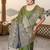 banarasi olive silk blend saree with golden zari border work and tassels with blouse